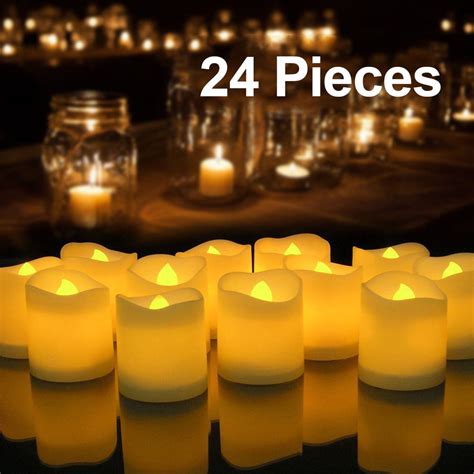 Flickering flameless candles - ADD INSTANT AMBIENCE TO ANY ROOM: Create a warm and relaxing ambience with these Flameless LED Candles from Christow. Each pack includes a 10cm, 13cm, and 15cm candle which are battery-powered for easy placement. The candles feature flickering flame-shaped tips which emit a beautiful amber glow to replicate the look of a real candle flame.